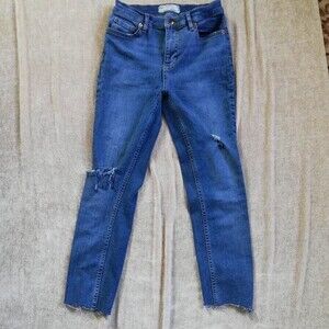 Free People Distressed Skinny High Waisted Jeans Size 28